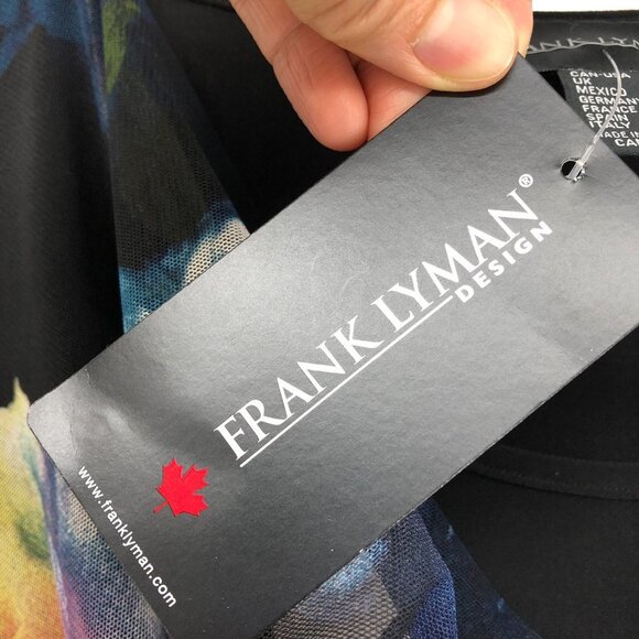 BNWT Frank Lyman Black & Multicolor Floral LS Cowl Neck flowy blouse  size 6 - Picture 9 of 14